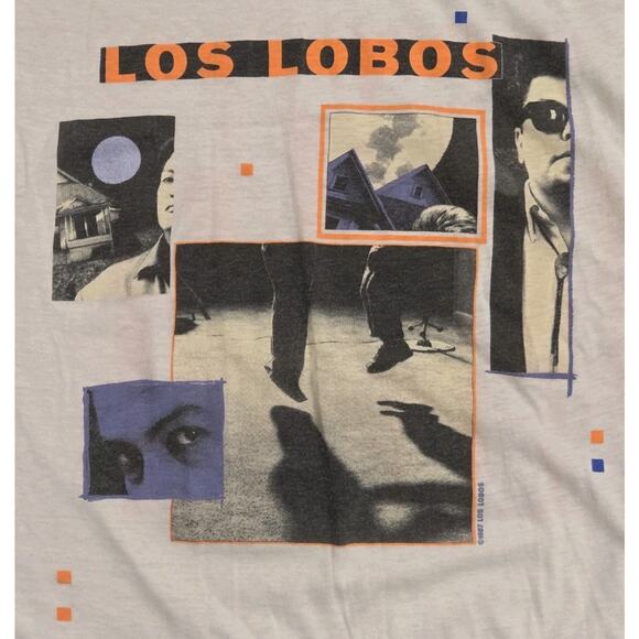 Vtg Los Lobos Band Tee 1987 By Light Of Moon RARE Graphic USA Single Stitch LG - Picture 5 of 10